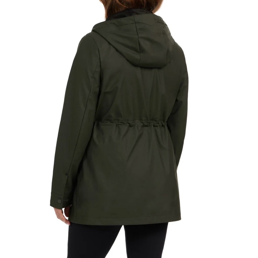 Like new! Hunter Ladies' Rubberized Rain Jacket Size M Green - Picture 3 of 11